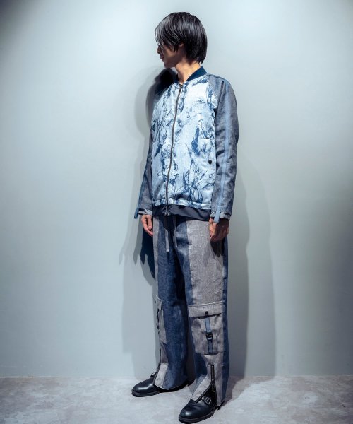 画像16: N'enuphar 家紋柄刺繍×播州織写真風ジャガード リバーシブルスカジャン (16)