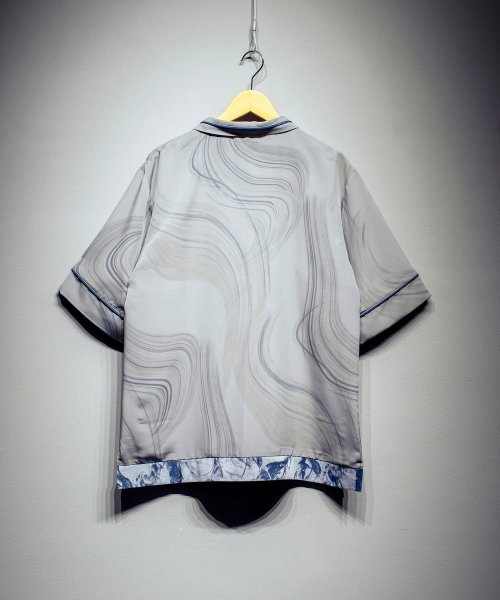 画像2: N'enuphar 家紋柄刺繍パイピングボーリングシャツ (2)