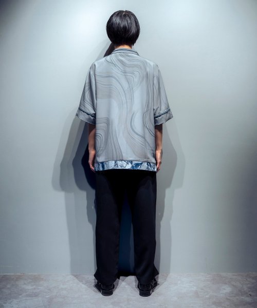 画像12: N'enuphar 家紋柄刺繍パイピングボーリングシャツ (12)