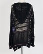 画像2: rurumu: plants motif crochet hoodie black (2)