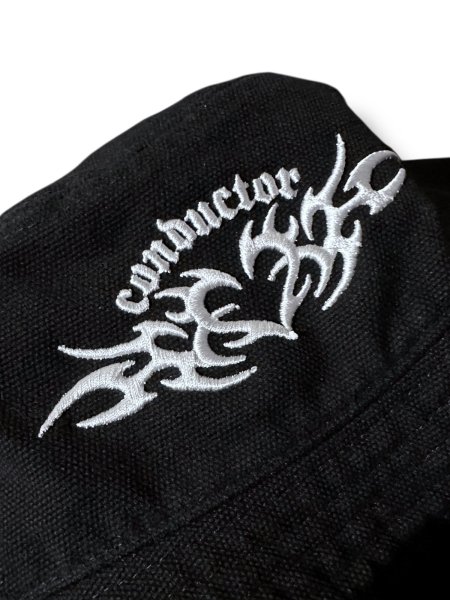 画像3: el conductorH　HEART TRIBAL EMBROIDERED BUCKET HAT　BK (3)