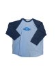 画像1: el conductorH　RAGRAN SLEEVE HEART TRIBAL PRINT T SHIRT BLUE (1)
