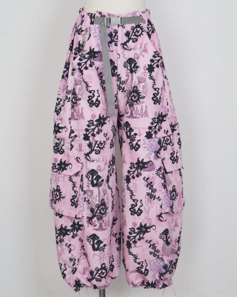 画像1: rurumu: "Unknown Plants" printed detachable pants pink (1)