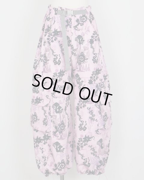 画像1: rurumu: "Unknown Plants" printed detachable pants pink (1)