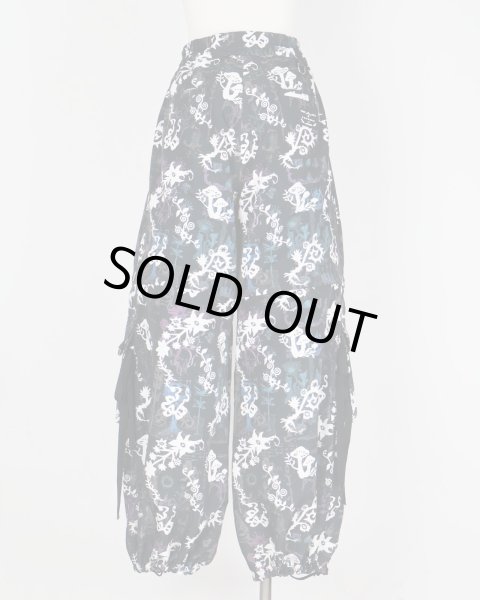 画像2: rurumu: "Unknown Plants" printed detachable pants black (2)