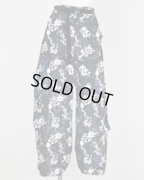 画像1: rurumu: "Unknown Plants" printed detachable pants black (1)