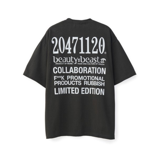 画像2: beauty:beast　20471120 COLLABORATION  S/S TEE_3　SUMI BLACK (2)