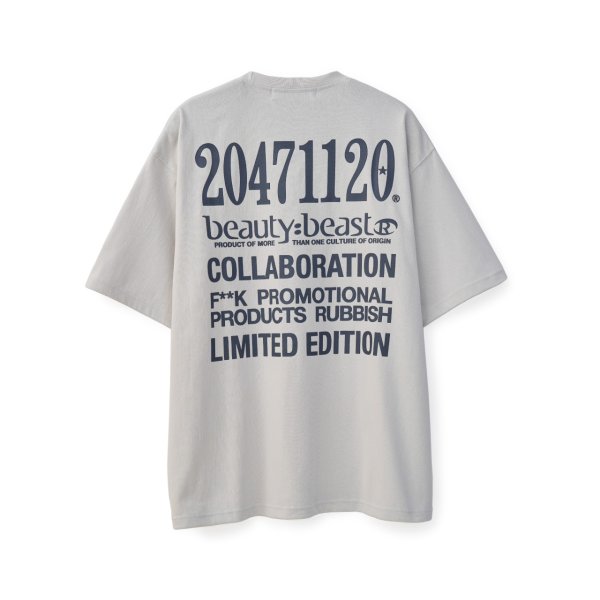 画像2: beauty:beast　20471120 COLLABORATION  S/S TEE_3　FROST GRAY (2)