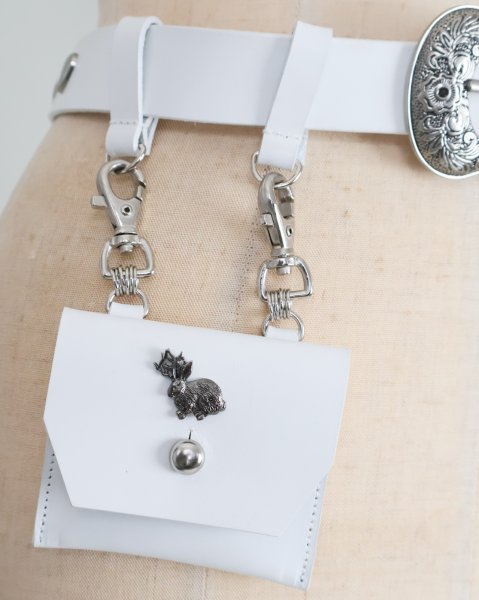 画像3: rurumu: leather mini pouch belt white (3)
