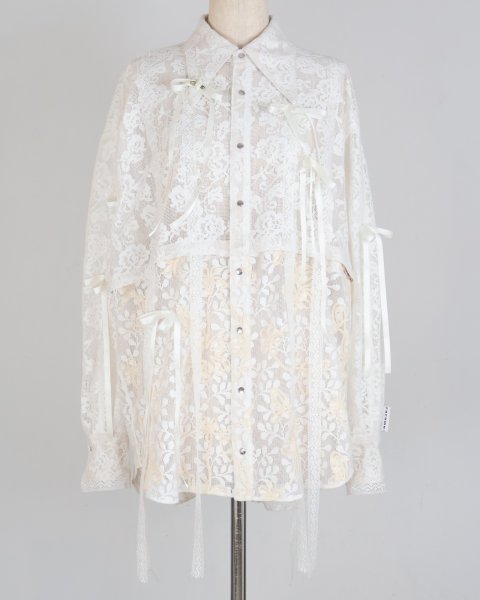 画像1: rurumu: 25SS lace detachable shirts ivory (1)