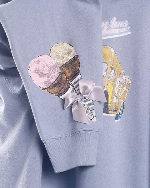 画像3: pays des fées　Ice Cream Bus ribbon hoodie ブルーベリー (3)