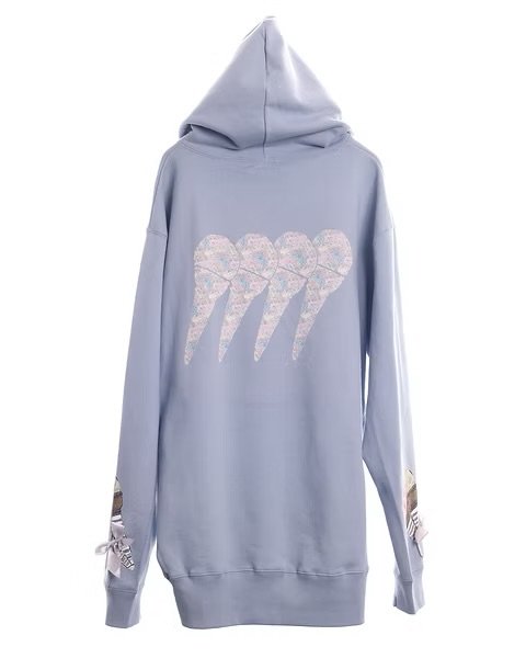 画像2: pays des fées　Ice Cream Bus ribbon hoodie ブルーベリー (2)