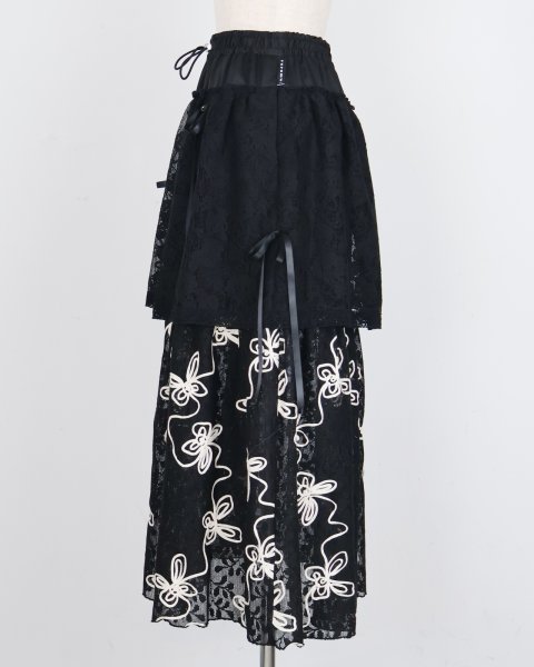 画像3: rurumu:25SS  lace detachable skirt black (3)