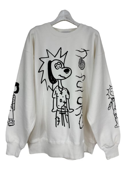 画像1: KIDILL 25AW KL1008 NO FUTURE PULLOVER SWEAT VINTAGE WHITE (1)