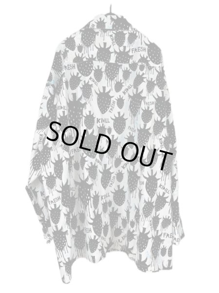 画像2: KIDILL 25AW KL999 STRAWBERRY OVERSIZED SHIRT WHITE×BLACK STRWABERRY (2)