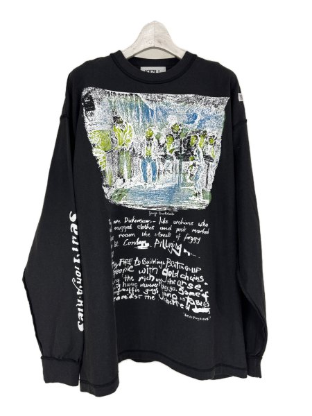 画像1: KIDILL 25AW KL1020 SEDITIONARIES LONG SLEEVE LONG SLEEVE T-SHIRT VINTAGE BLACK (1)