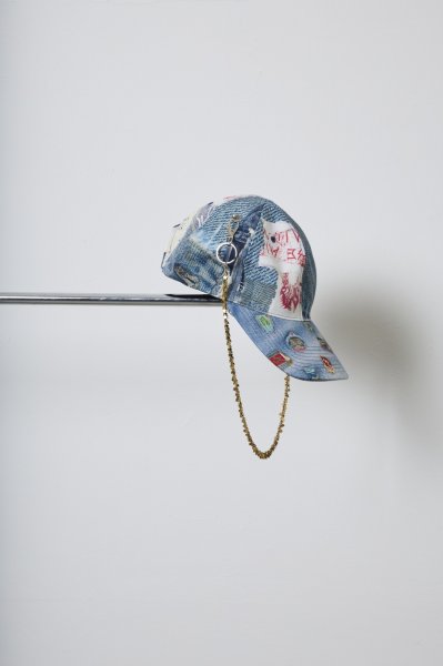 画像1: BODYSONG.  25AW TROMPE L'OEIL DENIM CAP JUV BLUE (1)