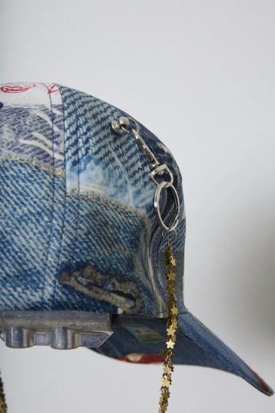 画像4: BODYSONG.  25AW TROMPE L'OEIL DENIM CAP JUV BLUE (4)