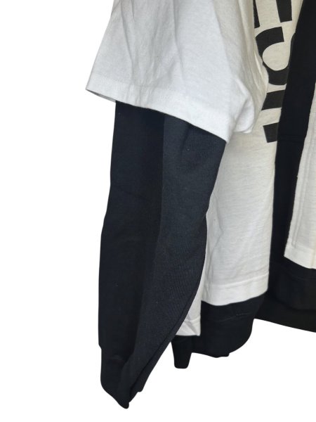 画像5: WESTFALL WHATEVERWORKS DOUBLE HOODIE LS BLACK WHITE (5)