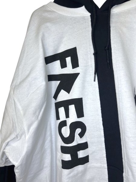 画像3: WESTFALL WHATEVERWORKS DOUBLE HOODIE LS BLACK WHITE (3)