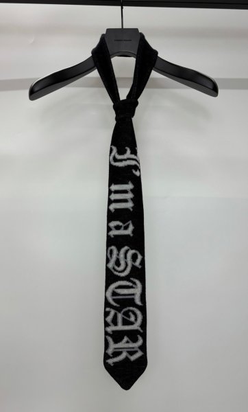 画像2: TENDER PERSON JAQUARD KNIT TIE BLACK (2)