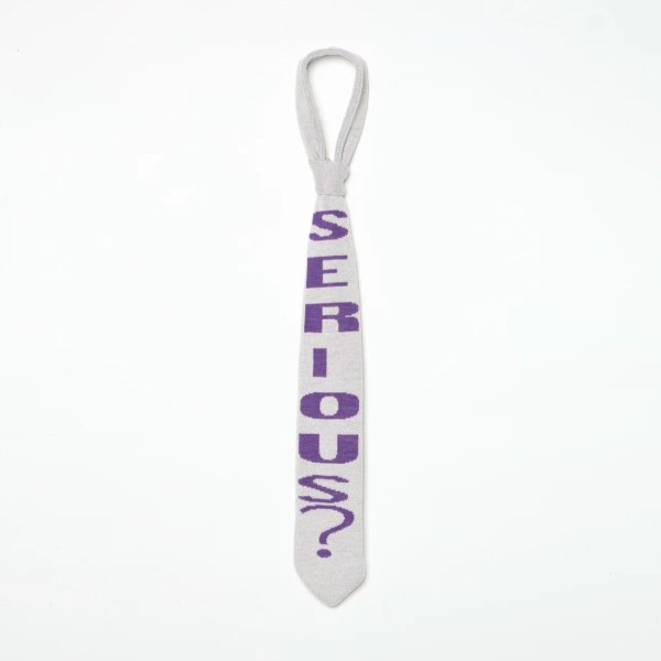 画像1: TENDER PERSON JAQUARD KNIT TIE OFF WHITE (1)