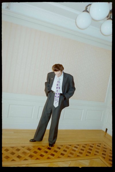 画像4: TENDER PERSON JAQUARD KNIT TIE OFF WHITE (4)