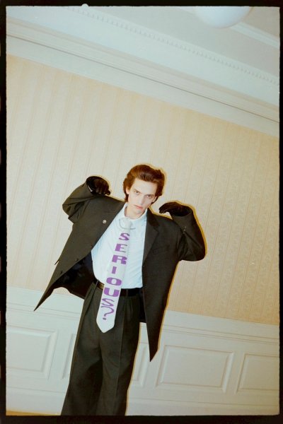 画像3: TENDER PERSON JAQUARD KNIT TIE OFF WHITE (3)