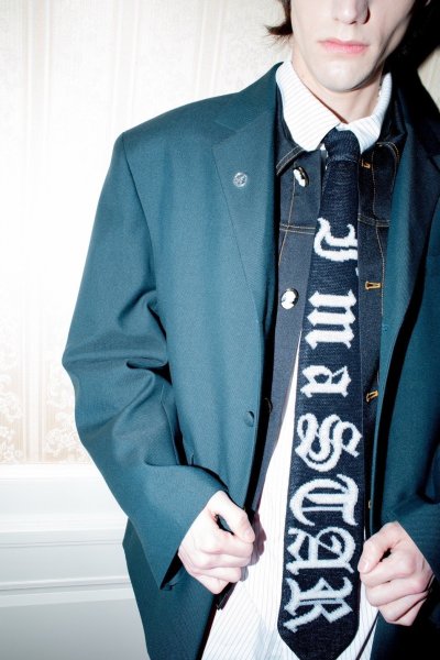 画像5: TENDER PERSON JAQUARD KNIT TIE BLACK (5)