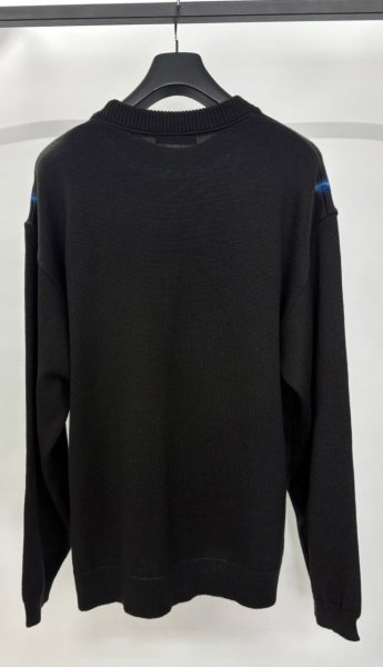 画像2: TENDER PERSON LIGHTNING PAINTING KNIT PULLOVER BLACK (2)