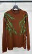 画像1: TENDER PERSON LIGHTNING PAINTING KNIT PULLOVER BROWN (1)