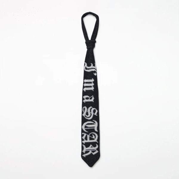 画像1: TENDER PERSON JAQUARD KNIT TIE BLACK (1)