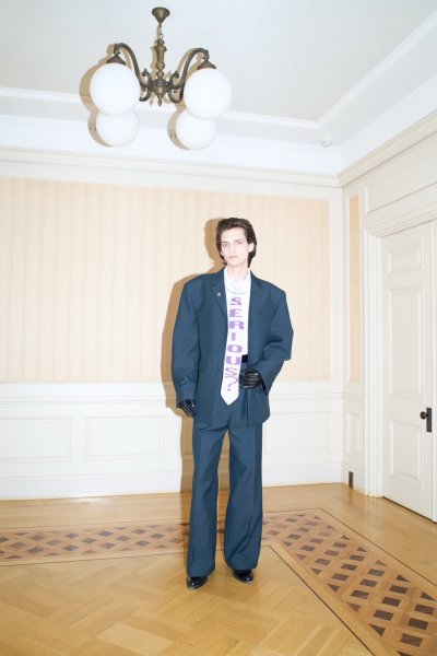 画像6: TENDER PERSON JAQUARD KNIT TIE OFF WHITE (6)