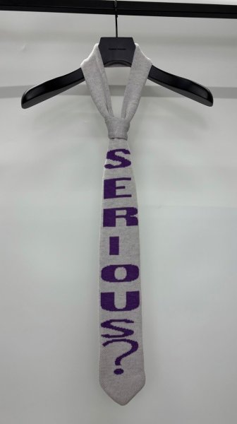 画像2: TENDER PERSON JAQUARD KNIT TIE OFF WHITE (2)