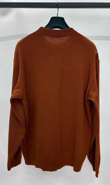 画像3: TENDER PERSON LIGHTNING PAINTING KNIT PULLOVER BROWN (3)