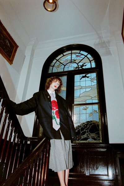 画像5: TENDER PERSON JAQUARD KNIT TIE PINK (5)