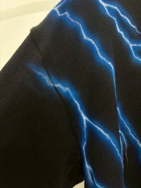 画像4: TENDER PERSON LIGHTNING PAINTING KNIT PULLOVER BLACK (4)
