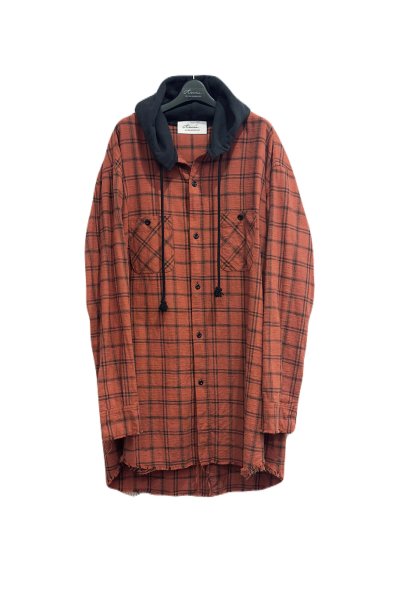 画像1: Azuma.　PLAID DOCKING HOOD SHIRT (1)