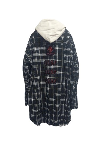 画像2: Azuma.　PLAID DOCKING HOOD SHIRT (2)