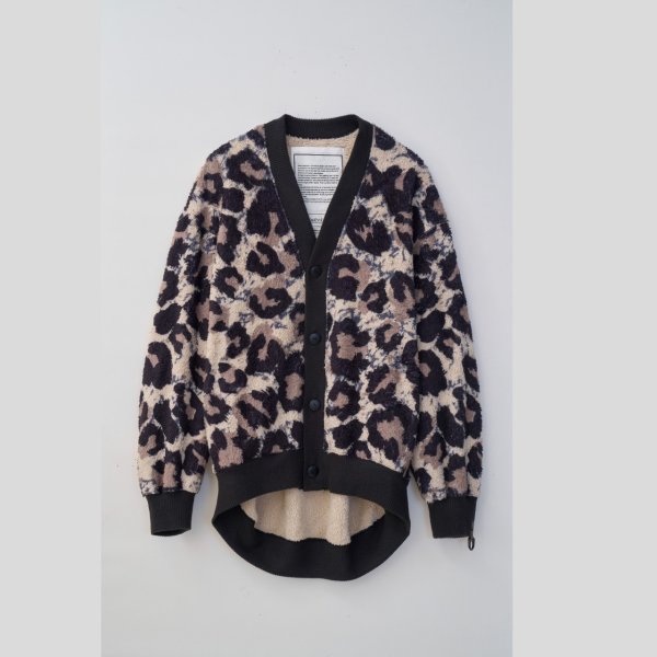 画像1: beauty:beast　Large leopard fleece cardigan　LIGHT LEOPARD (1)