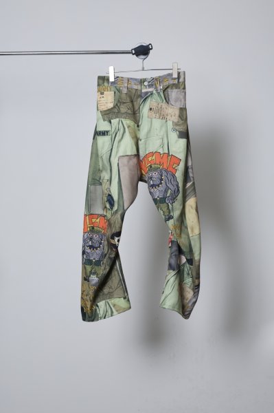 画像1: BODYSONG. 25AW 3D CUT TROUSERS TROMPE L'OEIL JUV KHAKI (1)