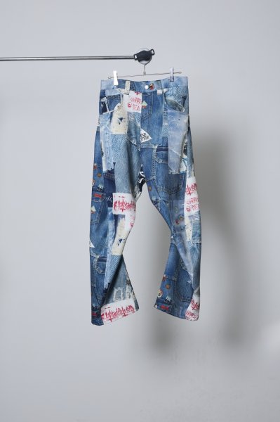 画像1: BODYSONG. 25AW 3D CUT TROUSERS TROMPE L'OEIL JUV BLUE (1)