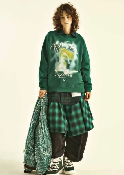 画像7: beauty:beast　8Q Layered Super Wide Sarouel（Checker Edition) BROWN×RED (7)