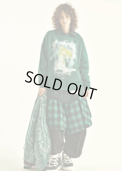 画像6: beauty:beast　8Q Layered Super Wide Sarouel（Checker Edition) BLACK×GREEN (6)