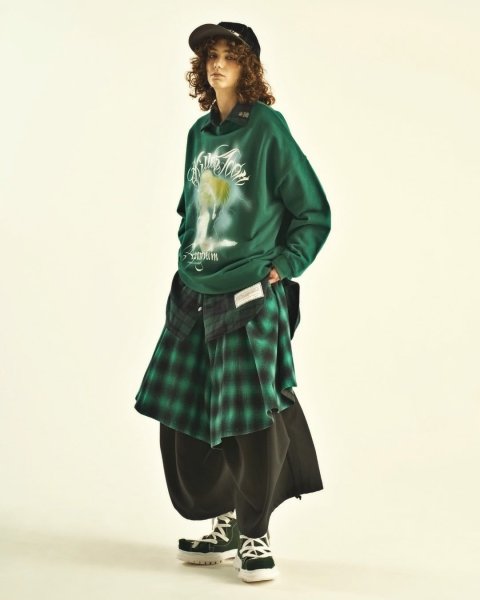 画像4: beauty:beast　8Q Layered Super Wide Sarouel（Checker Edition) BROWN×RED (4)