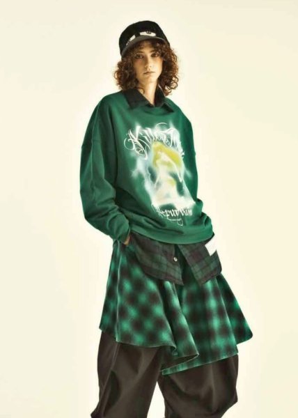 画像5: beauty:beast　8Q Layered Super Wide Sarouel（Checker Edition) BROWN×RED (5)