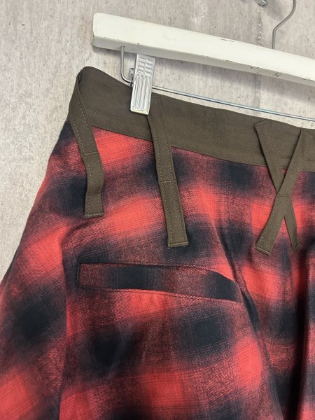 画像3: beauty:beast　8Q Layered Super Wide Sarouel（Checker Edition) BROWN×RED (3)