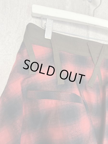 画像3: beauty:beast　8Q Layered Super Wide Sarouel（Checker Edition) BROWN×RED (3)