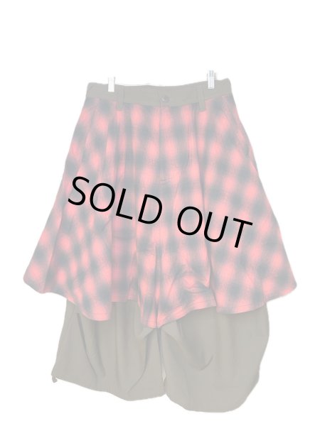 画像1: beauty:beast　8Q Layered Super Wide Sarouel（Checker Edition) BROWN×RED (1)