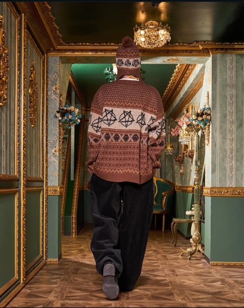 画像4: el conductorH　WOOL NORDIC KNIT CARDIGAN  (4)